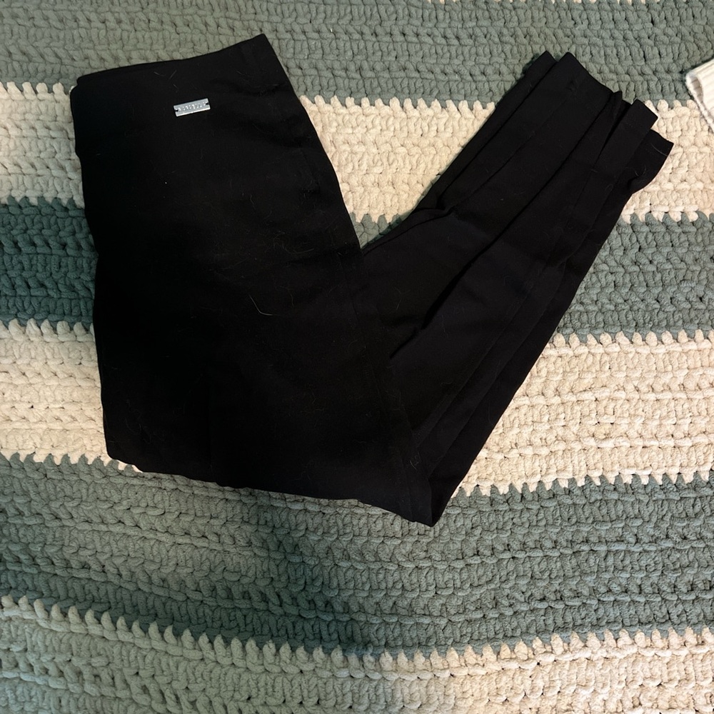 Rafaella Black Trousers with Silver Logo Accent